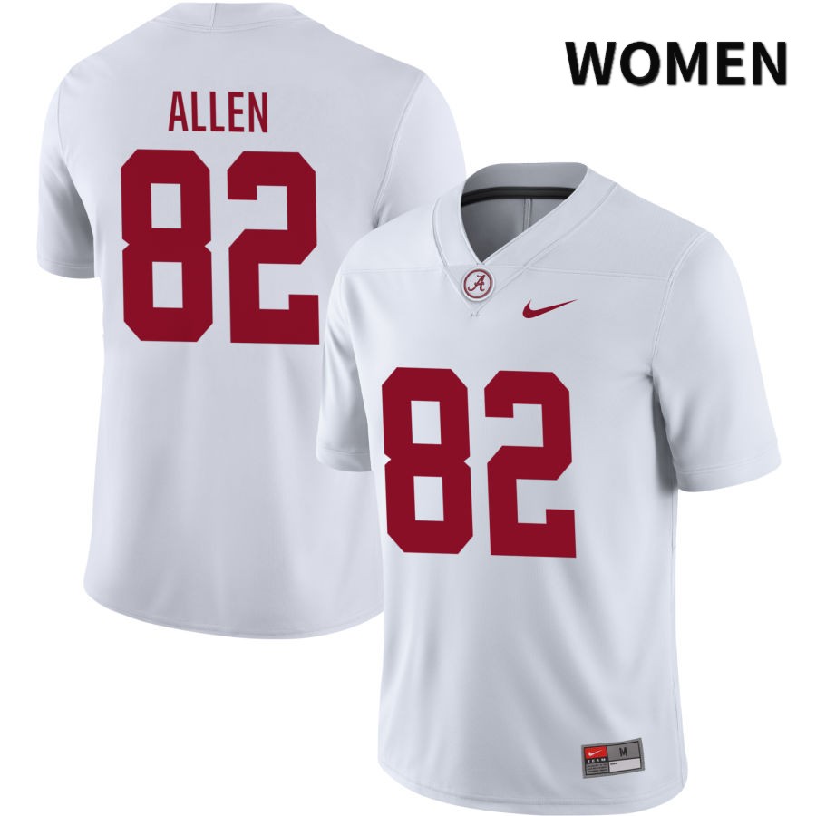 Alabama Crimson Tide Women's Chase Allen #82 NIL White 2022 NCAA Authentic Stitched College Football Jersey JM16J44QA